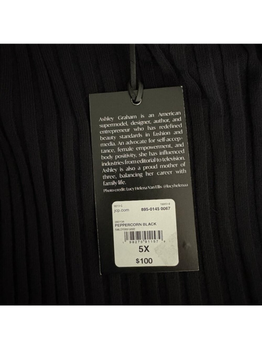 Ashley Graham Women 5X Black Ribbed Lace Up Long Sleeve Mini Sweater Dress NWT - Picture 14 of 14